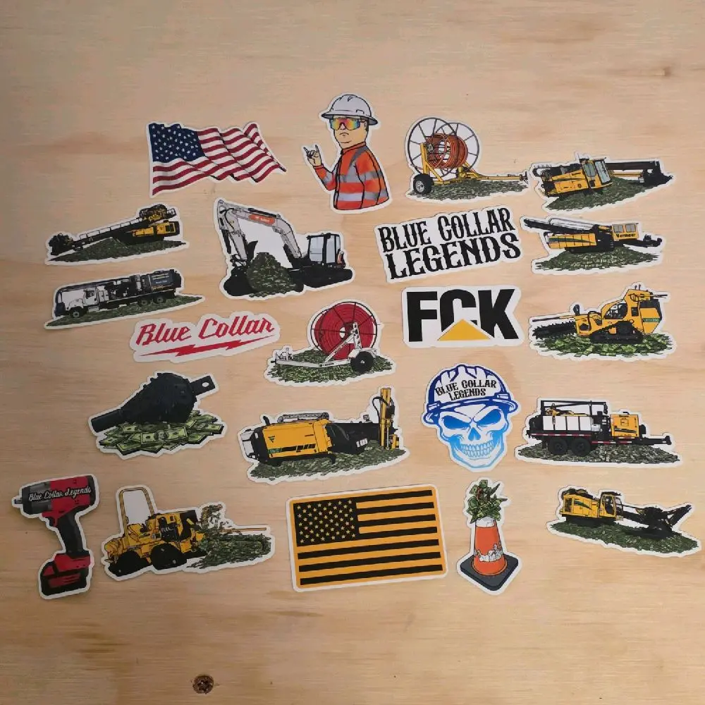 22pcs Directional Boring Sticker Pack, Customizable to your local hall or text, trades hardhat stickers, blue collar stickers, gifts for Blue Collar