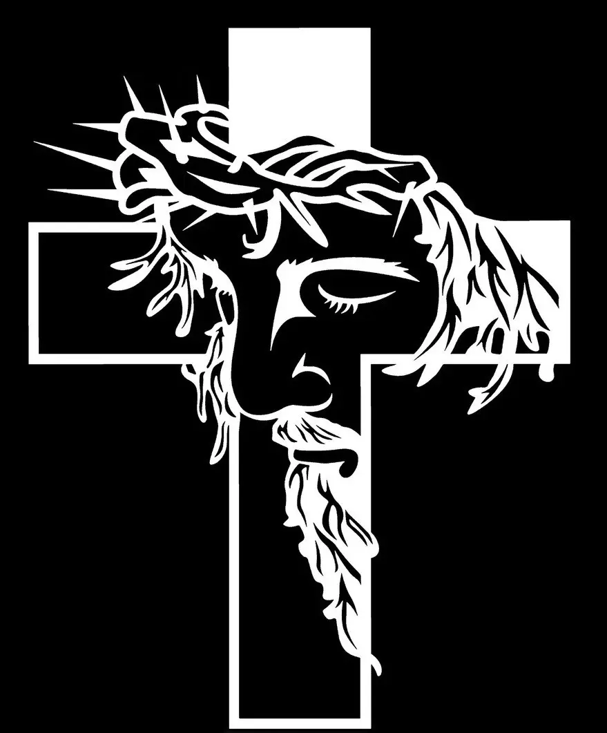Jesus Cross Paint Vinyl Car Decal - Cars Accessories with Durability, Simple DIY Install, Peel Place and Done Application for Laptops, Mirrors
