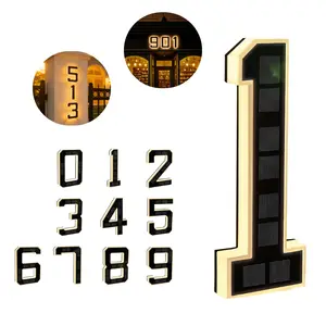 9 Inch Solar Powered LED House Numbers, Waterproof Outdoor Address Sign for Modern Farmhouse Exterior Personalized Plaque