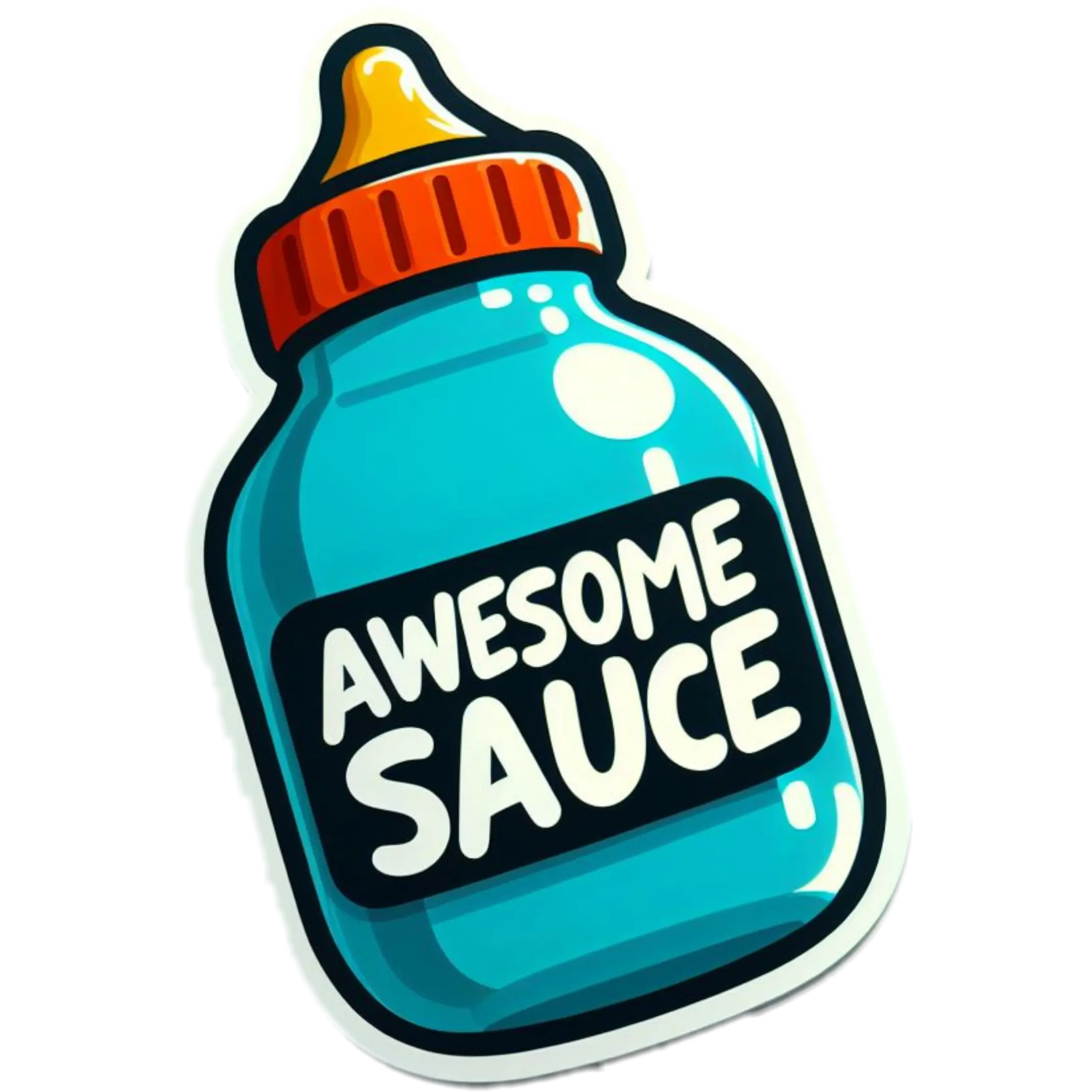 Blue Baby Bottle Awesome Sauce Foodie Delectable Food 3" Vinyl Stickers Cute Decorative adhesive label sticker