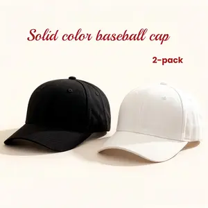 2-PACK Solid Color Baseball Cap, Adjustable Size, Suitable for Running, Exercise, and Outdoor Activities, All-Season Use breathable