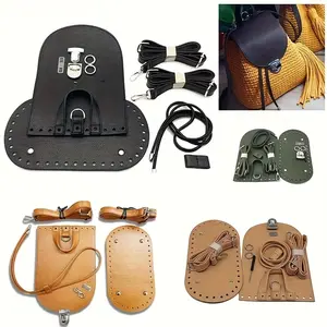 6pcs DIY Materials for a Knitted Backpack: Bag Cover + Shoulder Straps + Drawstring + Buckle - Make Your Own Gift