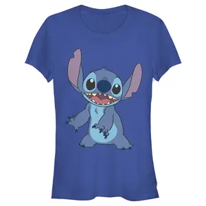 Junior's Lilo & Stitch Happy to See Me T-Shirt