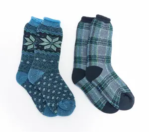 MUK LUKS Set of 2 Tall Heat Retainer Cozy Socks