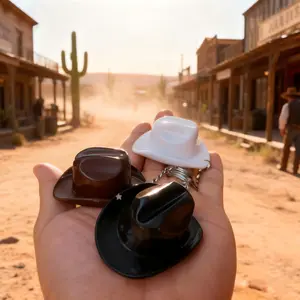 Vintage Western cowboy bottle opener keychain, portable cowboy-themed bar party gift decoration, suitable for men and beer lovers