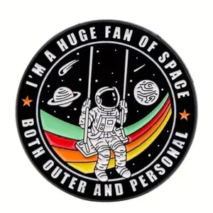 Funny outer space enamel pin