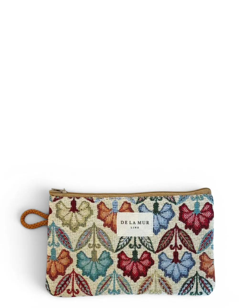 Floral Jacquard Small Makeup Bag / Coin Purse – Multicolor (Flora)