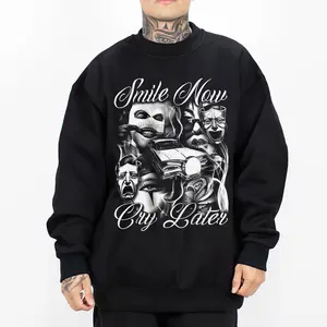Smile Now Cry Later 15, Chicano Clothing, Cholo, Gangster clothes, Hoodies for men, Men's clothing, Streetwear, Lowrider, Graphic tee, Men gifts Fabric Sweatshirts