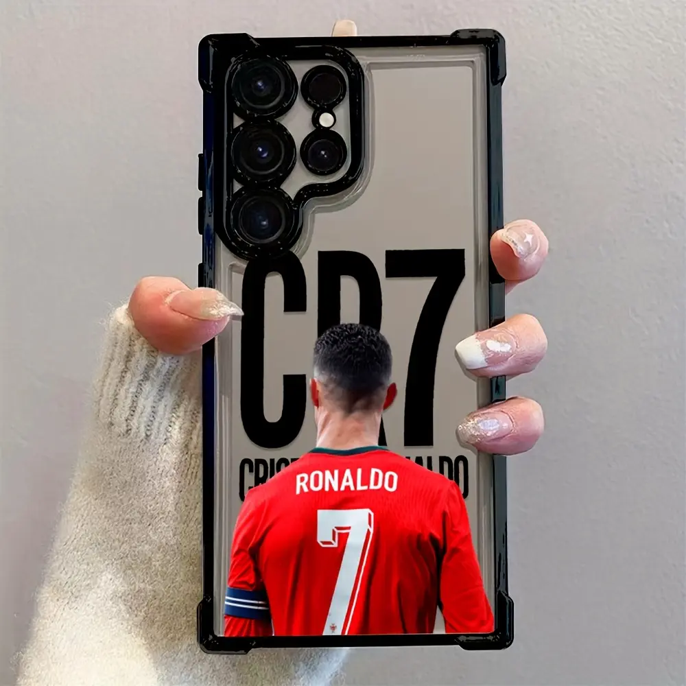 C-Cr7-R-Ronaldo'S Phone Case Is Compatible with for samsung for galaxy S25 S24 S23 S22 S21 FE Ultra Plus 4G 5G, Featuring a Transparent Soft Back Cover for Drop Protection Colorful Cellphone Casing., Animal, Accessories, Smartphone, Handheld, Protective,,