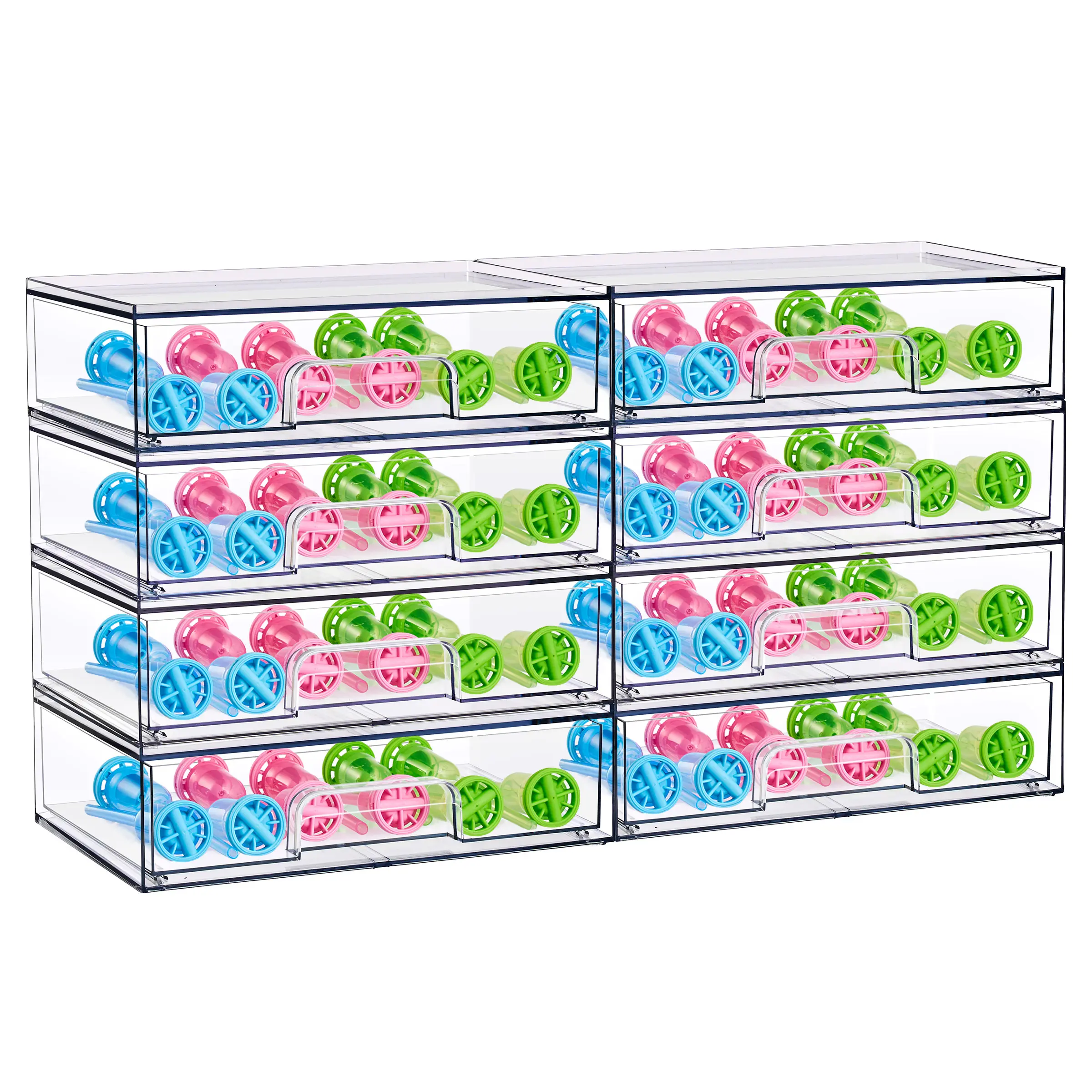 Sorbus Wide Stackable Acrylic Storage Drawers Clear Plastic Organizer Bins for Baby Bottles Makeup Bathroom Vanity Kitchen Countertop Organization Pull-Out Drawer Design for Cabinets Pantry Transparent