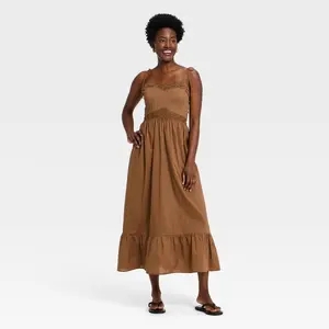 Women's Lace Cami Midi A-Line Dress - Universal Thread