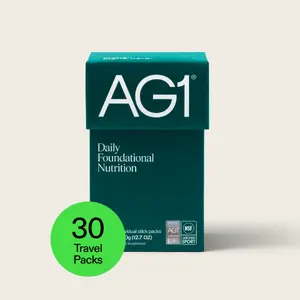 AG1 Multivitamin for Men & Women, Greens Powder Supplement, Probiotic, Gluten Free, Vegan, Keto | 75 Vitamins | Improve Gut Health | (Athletic Greens) Travel Packs 30ct, No Shaker, Classic Formula