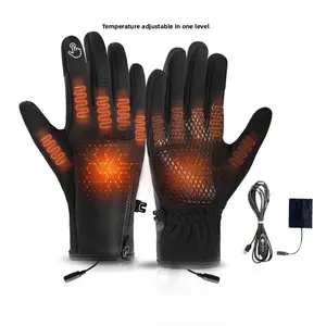 Electric Heated Gloves for Men & Women Rechargeable Winter Warming biker heating Gloves with Touchscreen finger Friendly Windproof for Outdoor Cycling Skiing Travel wind -proof Warm motorcycle weather plush Gloves sport daily work ski