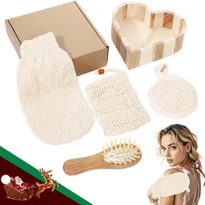 Women's Exfoliating Shower Gloves Set, Natural Fiber Scrub Brush, Christmas Gift Idea, All Seasons Use, Perfect for Bathing, Exfoliating Bath Tool
