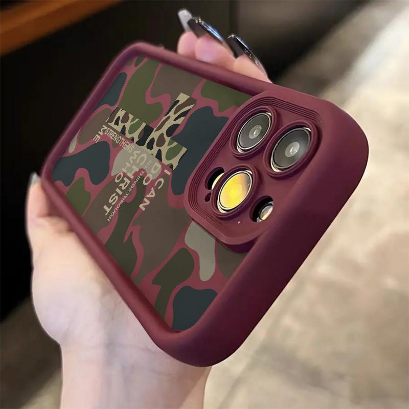 Camouflage Pattern With Cross Phone Case Iconic Christian Faith Artwork Featuring A Thickened Soft Tpu Back And Raised Camera Step Design Blending Cloud-Like Comfort With Reliable Lens Protection For iPhone 17 16 15 14 13 12 11 X XS