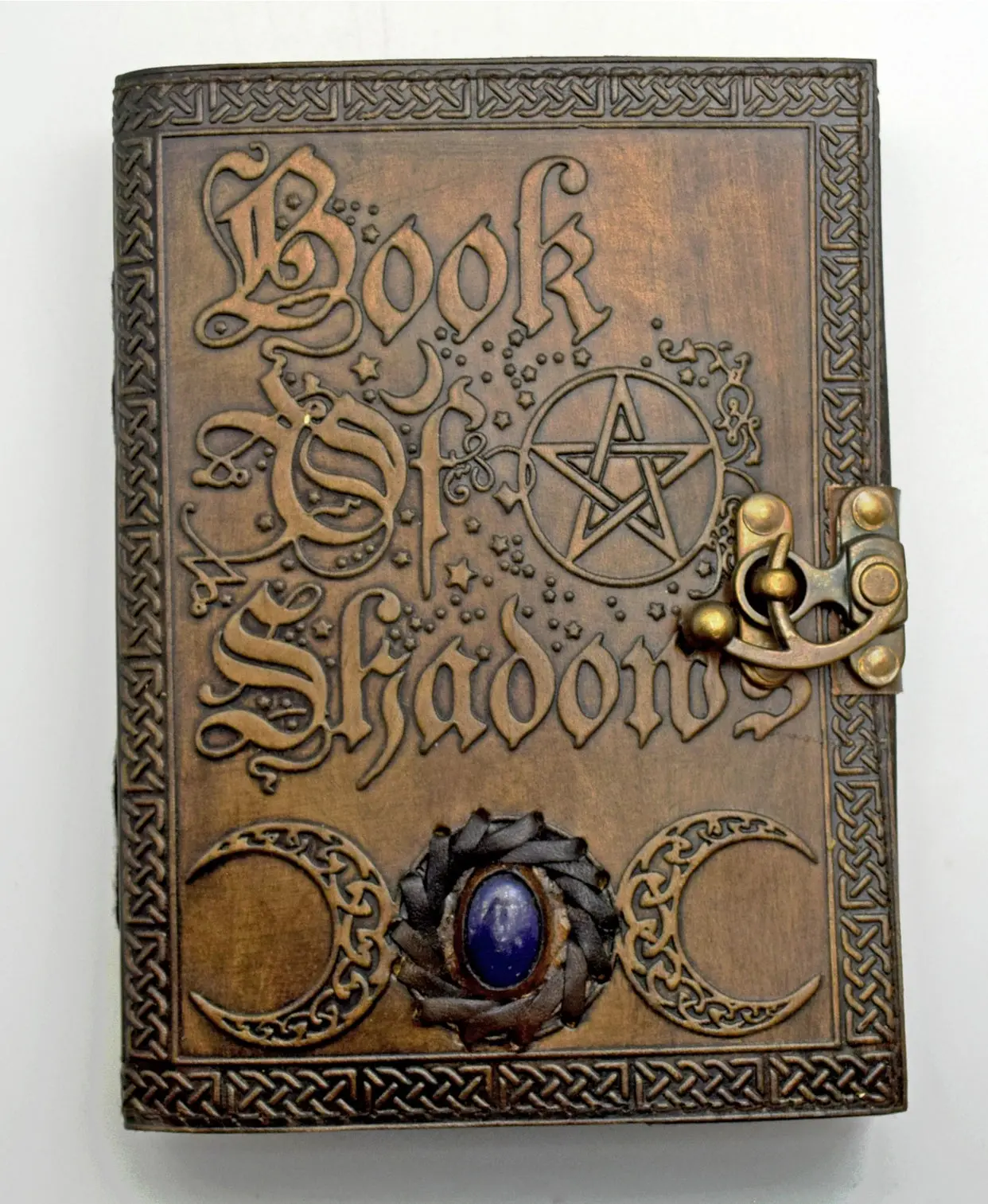 Vintage Leather Journal - 6x8 in Embossed DIY Notebook, Hand-Stitched Binding, Aged Handmade Linen Parchment Paper, Book of Shadows, Office Stationery for Journaling
