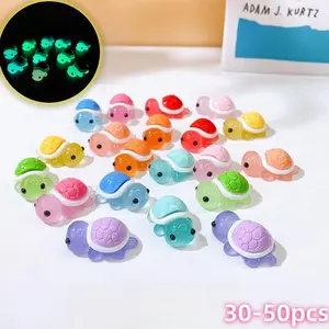 Cute Turtle Design Fish Tank Aquarium Decoration, 30/50pcs Luminous Mini Turtle Ornament, Micro Landscape Decoration for Home & Office