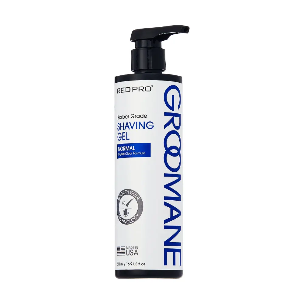 Red PRO Groomane Barber Grade Shaving Gel - Non-Foaming Aloe Vera Gel for Smooth Shave