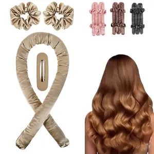 Heatless Hair Curler Set - Glide Satin Ultra-Jumbo Curling Rod with Secure Clips, Flexible Core, Overnight Blowout Rods for Long Hair, Frizz Control, Heatless Curls, Loose Waves, No Heat Damage