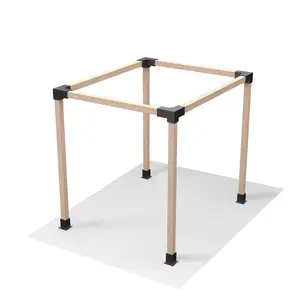 BRAXEN  2.5mm Thick Pergola Bracket Kit for 4"x 4" (Actual 3.6" X 3.6")  Lumber，8pcs (4pcs 3-Way ,  4pcs Base) DIY Post Base Kit,  Easy Installation Wooden Beams for Gazebos, Patio Pergolas, Log Cabin Outdoor