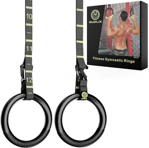 Gymnastic Rings with Adjustable Straps, Non-Slip Pull Up Rings with Straps, 1300lbs Exercise Rings with Straps for Home, Gymnastics Rings for Home Gym, Workout, Exercise, Training, Calisthenic