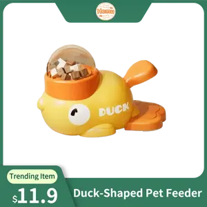 Dog Interactive Treat Dispenser Toy, Food Puzzle Slow Feeder, 2-in-1 Durable Cute Duck Shaped Design for Small Medium Dogs and Cats, Interactive IQ Training Reduces Bloating， pet birthday gift