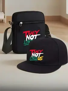 Unisex Street Style Hiphop Baseball Cap & Crossbody Bag Set, Casual Crossbody Bags, Adjustable Design, Perfect for Daily Wear & Gifts, Crossbody Messenger Bag