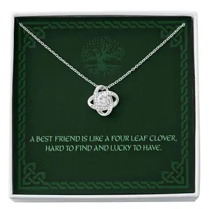 Friend Necklace, Hard To Find And Lucky To Have  Friendship Irish Blessing Love Knot Necklace, Friendship Necklace, Friendship Gifts for Women, Gifts for Best Friend, Best Friend Friendship Necklace, Birthday Gifts for Female Friends