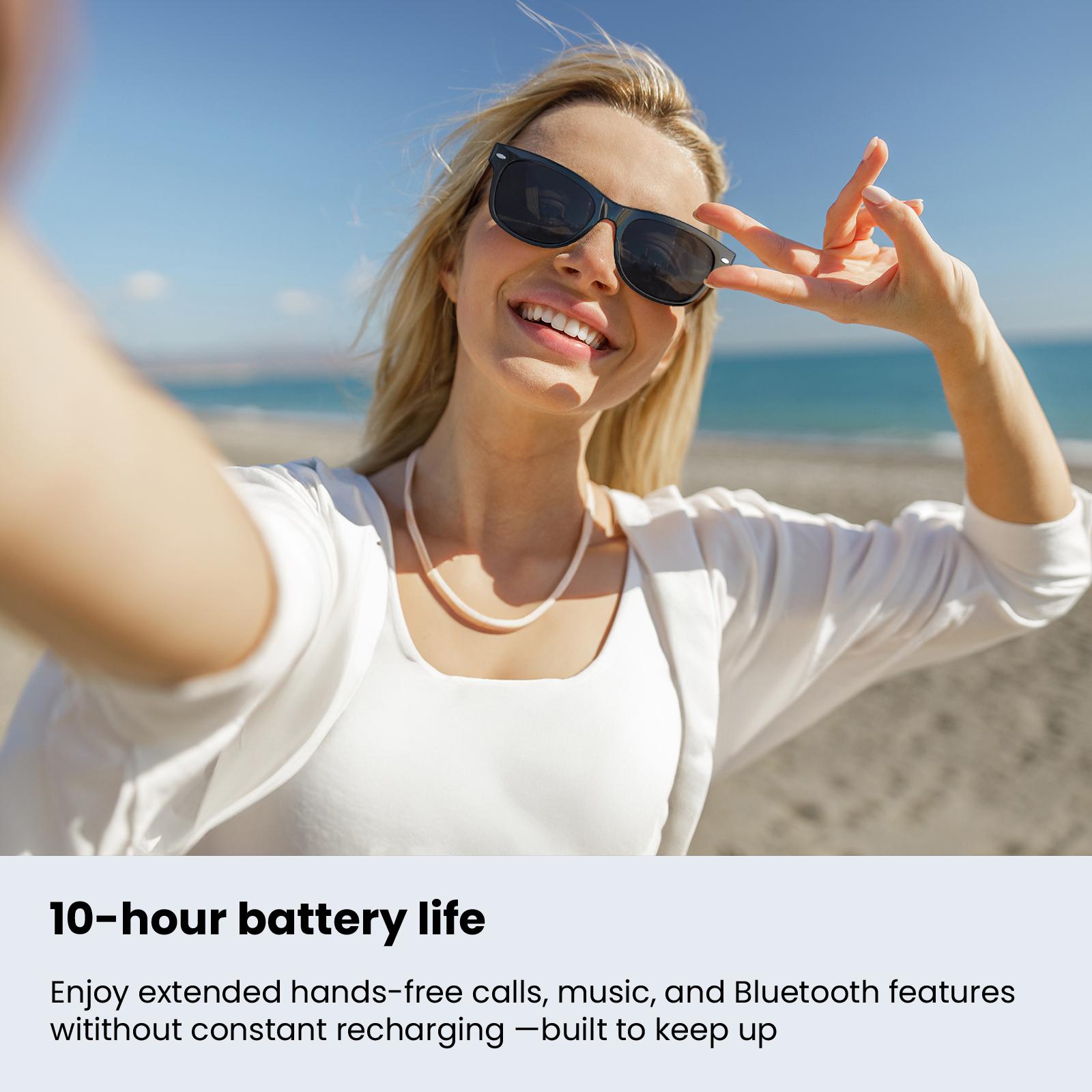 WeariQ Blue Light Blocking Smart Glasses & Smart Sunglasses ,AI Bluetooth Translation Smart Glasses-Supports Google Translate & ChatGPT, Built-in Mic & Speakers, HD Calling, 10H Music, Wireless Wearable,For Sports&Travel,Digital Eye Strain Relief,Driving