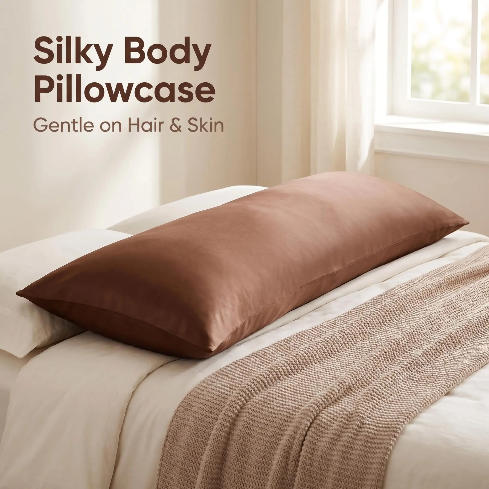 BEDSUM Silky Smooth Body Pillowcase,Envelope Closure | Cloud-Like Comfort