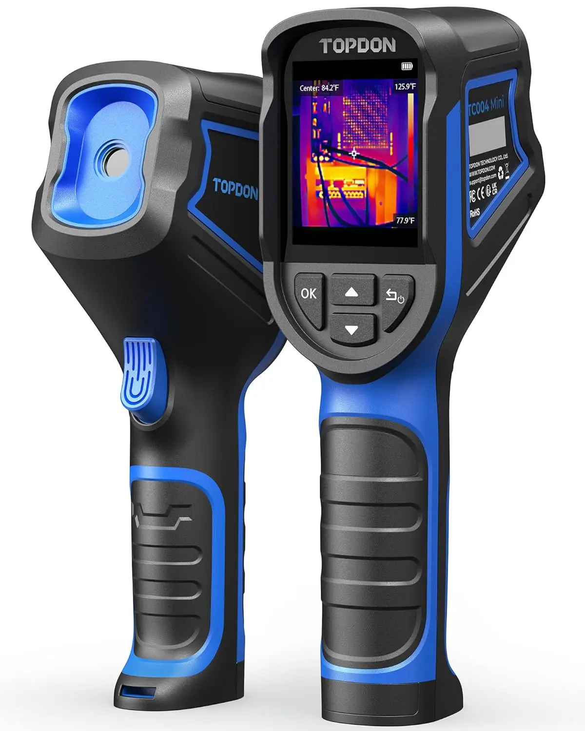TOPDON TC004 Mini Thermal Camera, 15-Hour Battery, 240×240 TISR, 128×128 IR, -4°F~842°F, High/Low Temp Alerts, Handheld Infrared Imaging TOPDON TC004 Mini Thermal Camera, 15-Hour Battery, 240×240 TISR, 128×128 IR, -4°F~842°F, High/Low Temp Alerts, Handheld Infrared Imaging