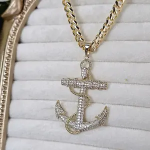 (110) Anchor pendant 24 inch chain 14kgoldplated (110) Anchor pendant 24 inch chain 14kgoldplated