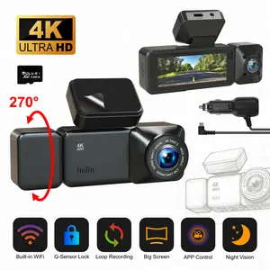 Super Night Vision Dash Cam 4K UHD 170° Wide Angle Front and Rear with Wi-Fi APP Loop Recording Parking Monitor G-Sensor Time Lapse Recording for Car