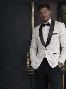 Men's Plus-Size 2-Piece Formal Suit Set - Menswear Formal Wear, 1-Button Long-Sleeve Blazer, Pants for Elegant Men's Evening Occasions