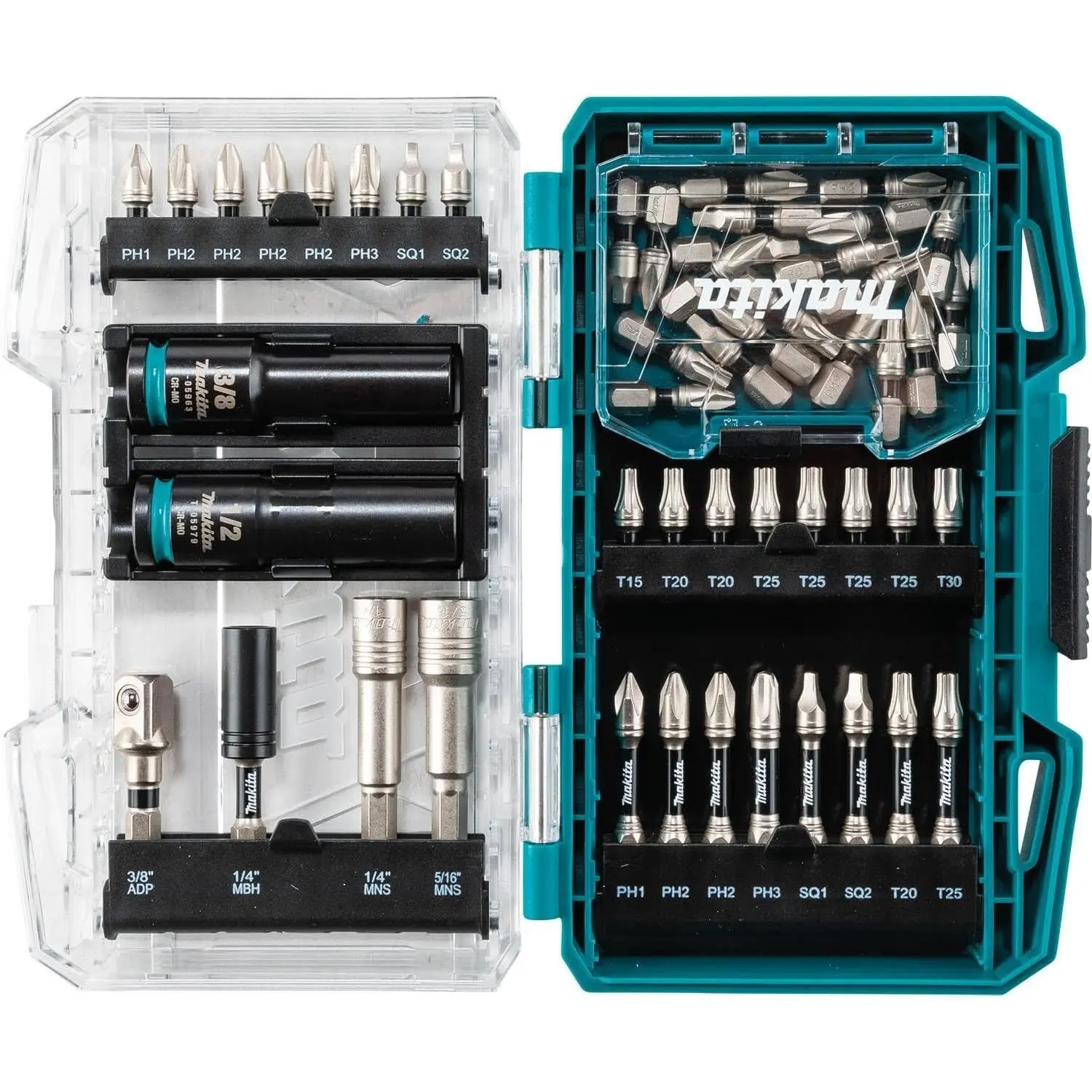 Makita Impact XPS® 50-Pc. Impact Driving and Fastening Bit Set, Attachment Drill Bit Sets for Power Tool Accessories, Power Tool Adapter Drill Bit Sets