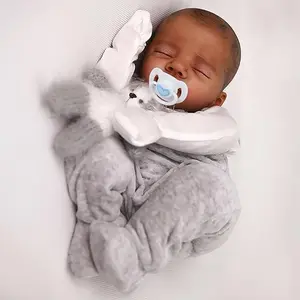 [WOOROY] Reborn Baby Doll New Released - 18 In Real Life Baby Doll African American Black & Brown Skin Boy, Lifelike Realistic Newborn Baby Doll with Soft Cloth Body, Birthday & Christmas Gift Set with Accessories for Kids Aged 3+ girl toy