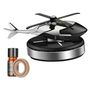 GAOMON Car Air Freshener Car Essential Oil Diffuser Car Fragrance Diffuser Ornament Helicopter-Shaped Solar Powered Car Aromatherapy Decoration Silver