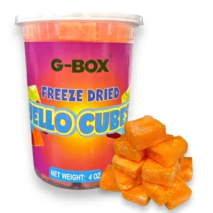 G-Box Freeze-Dried Orange Flavor Jello Cubes - USA-Made Sweet Snacks, Candies, Candy Crunchy Treat