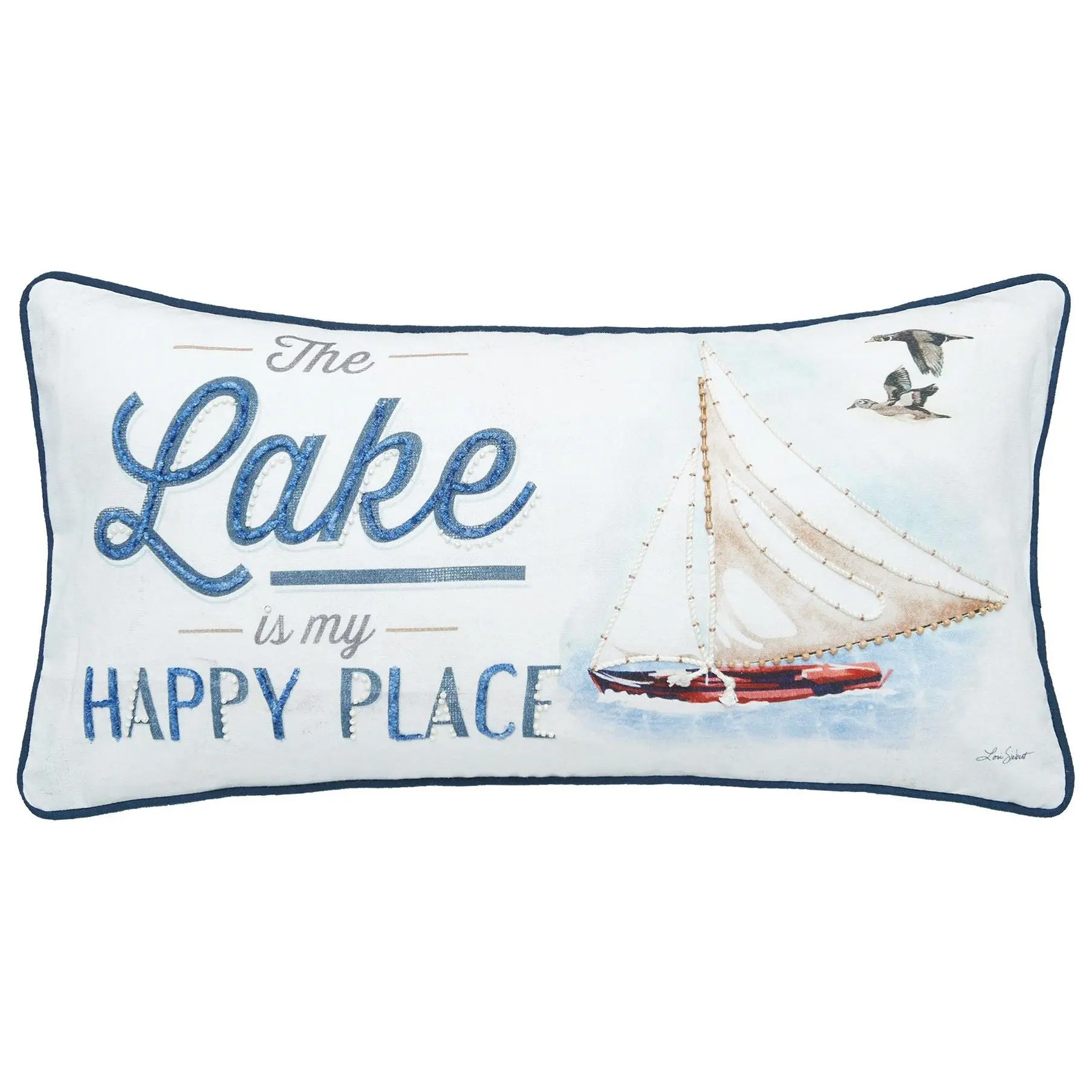 C&F Home 12" x 24" Lake Is My Happy Place Printed Throw Pillow