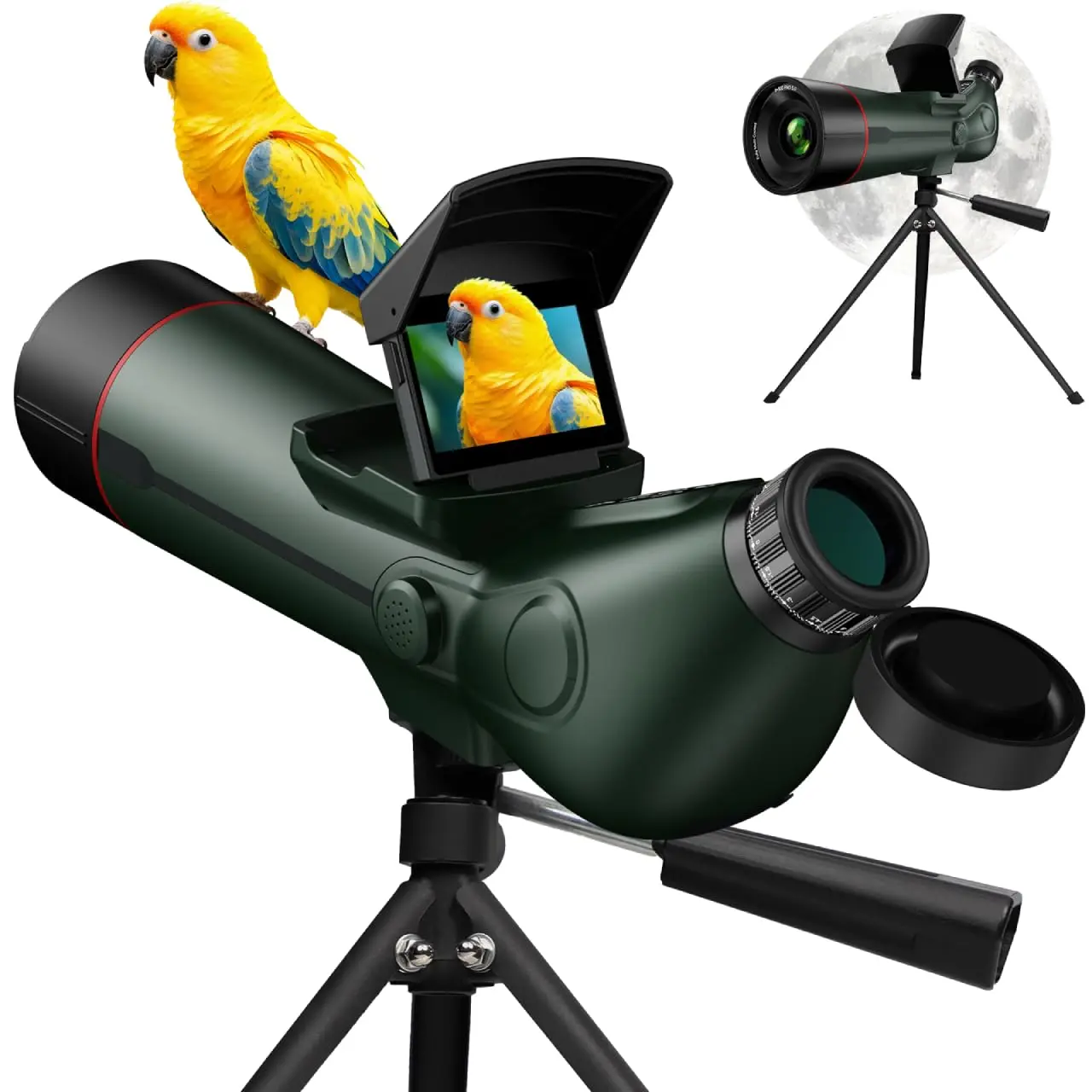 Spotting Scopes Telescope, Save 30MP Photos&4K Video, 2.8'' Extended Screen,78mm Large Objective Lens for Stargazing,Bird Watching,Hiking,Wildlife Viewing,IP54 Waterproof