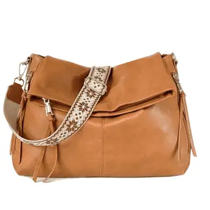 Large Hobo Crossbody Bags for Women Vegan Leather Handbags Tote Purse Shoulder Bag Women's Handle Bags with Wide Strap fashionable Women's Large