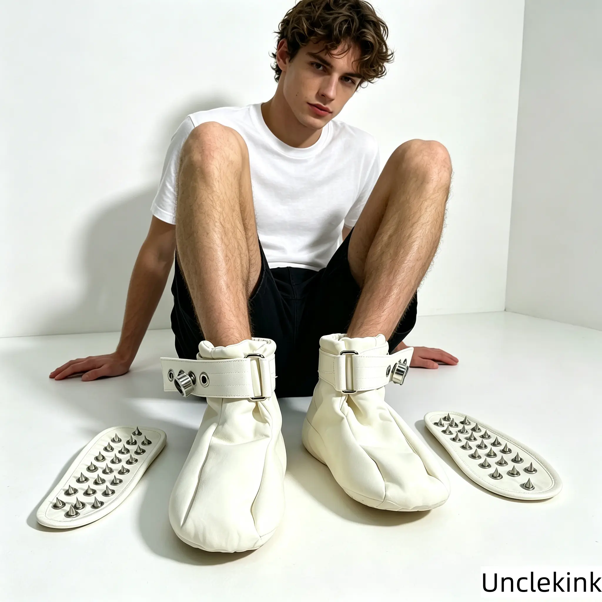 Anti-Walking Restraint Shoes with Spike Insoles Magnetic Key & Adjustable Strap for ABDL Crawling Habit Lockable Shoes for Patients