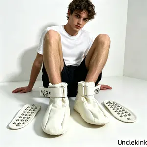 Anti-Walking Restraint Shoes with Spike Insoles Magnetic Key & Adjustable Strap for ABDL Crawling Habit Lockable Shoes for Patients