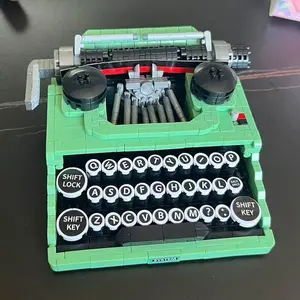 Mini Small Particle Building Blocks, Vintage Typewriter Model, High Difficulty Assembly Toy, Christmas Gift, New Year Gift