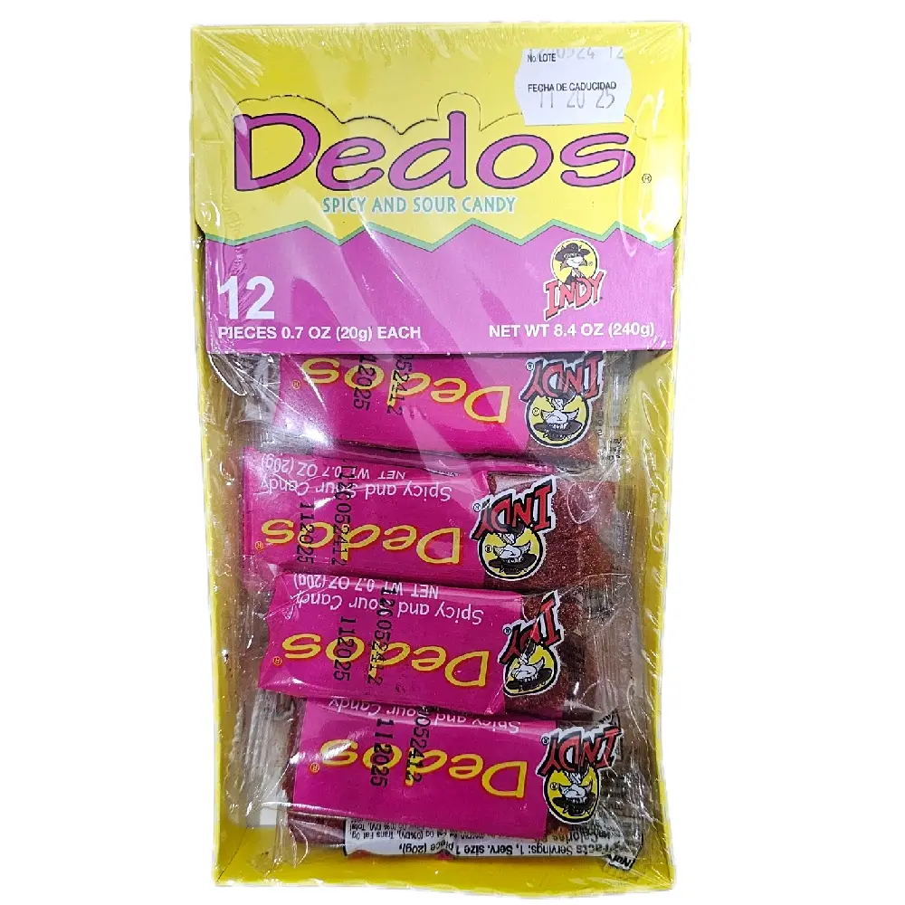 Dedos, Spicy and sour candy pack with 12 pieces