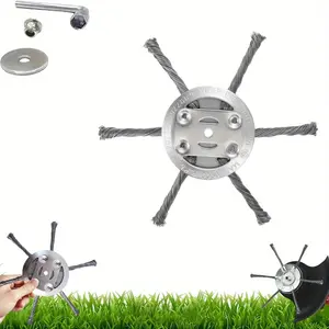 Universal wire trimmer head, trimmer replacement head, 6-inch wire grass trimmer head for cordless electric string trimmers, lawn mower (6-blade)