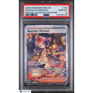2025 Pokemon—Acerola's Mischief #183 Mega Evolution—SIR Holo PSA 10