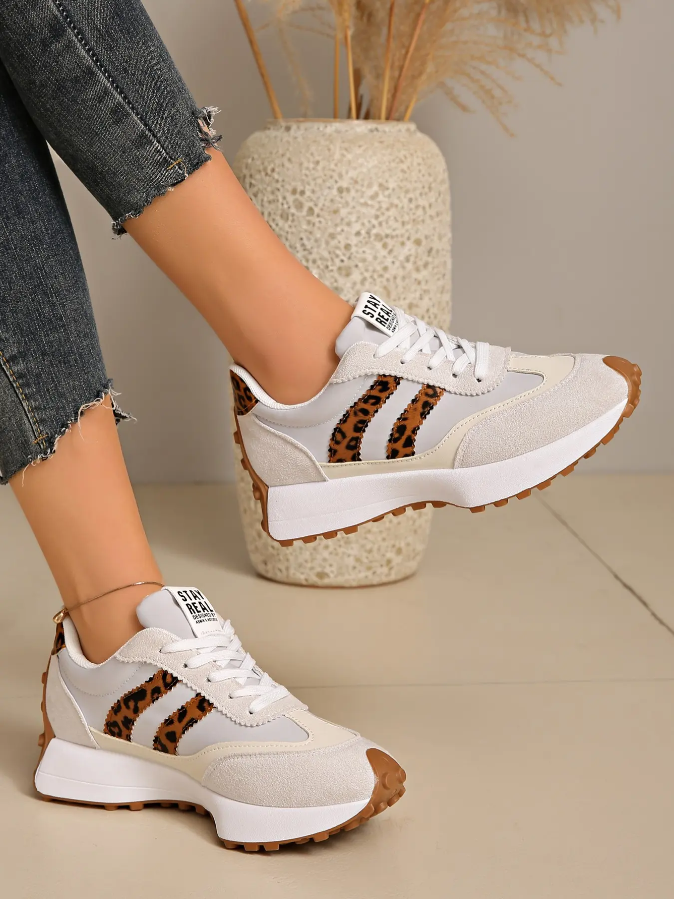 Women's Sporty Patchwork Sneakers, Casual Textile Upper, Rubber Sole, Medium Width, All-Season Comfortable Footwear