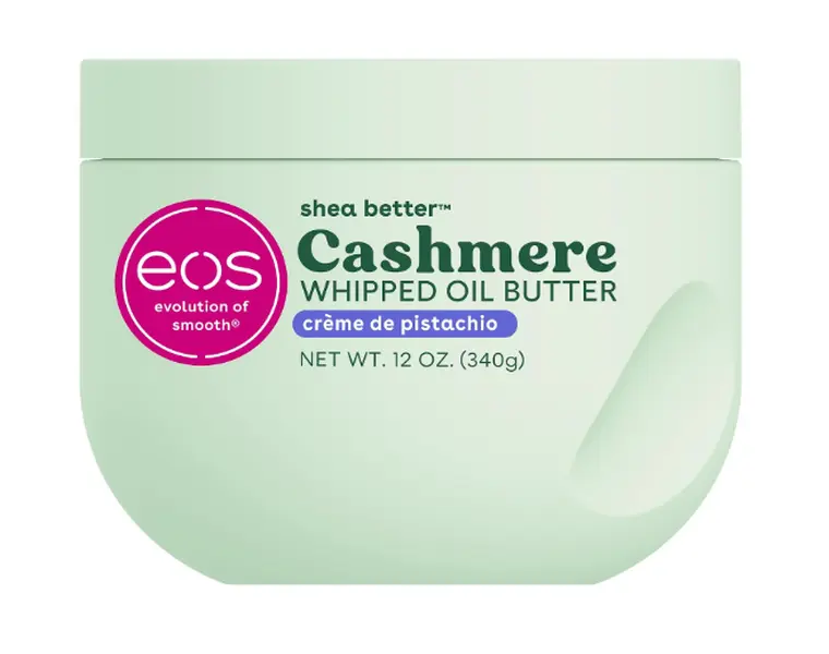 eos Cashmere Whipped Oil Body Butter, Crème de Pistachio, 72 Hour Weightless Moisture For Dry Skin, Rich Formula and Deep Hydration, Body Care, 12 oz