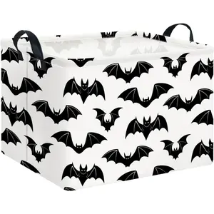 Rectangular Batman Storage Basket Empty,Collapsible Fabric Storage Container,Room Decor, Skull Print Blanket Storage Organizer Skull Print Blanket Storage Organizer